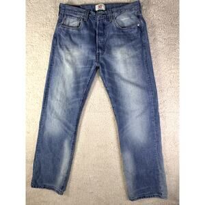 Levi's Original 501 Mens Faded blue straight leg button fly jeans size 33 x 30